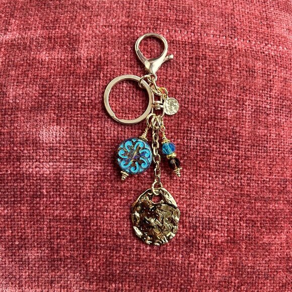 WB Artisan Handcrafted Accessories - New GOLD HAMMERED NUGGET Bag Charm